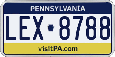 PA license plate LEX8788