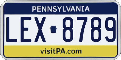 PA license plate LEX8789