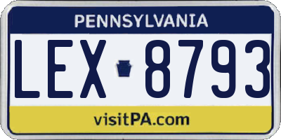 PA license plate LEX8793