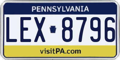 PA license plate LEX8796