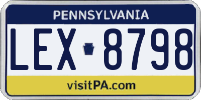 PA license plate LEX8798