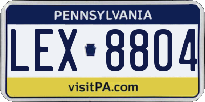 PA license plate LEX8804