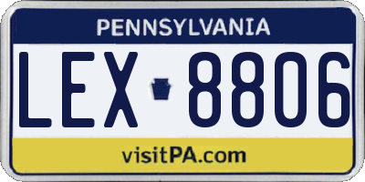 PA license plate LEX8806