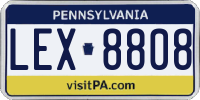 PA license plate LEX8808