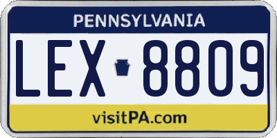 PA license plate LEX8809