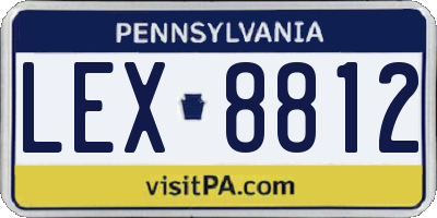 PA license plate LEX8812