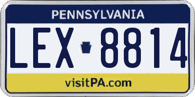 PA license plate LEX8814