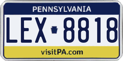 PA license plate LEX8818