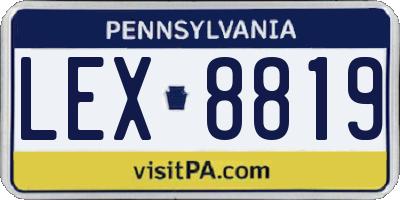 PA license plate LEX8819
