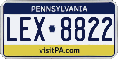 PA license plate LEX8822