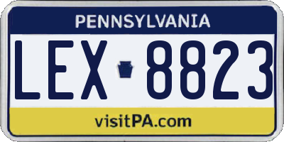 PA license plate LEX8823