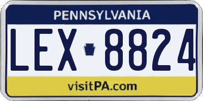 PA license plate LEX8824