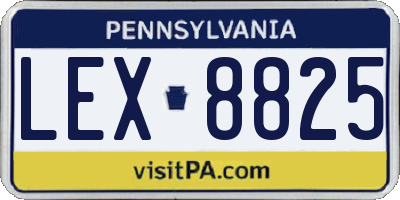 PA license plate LEX8825