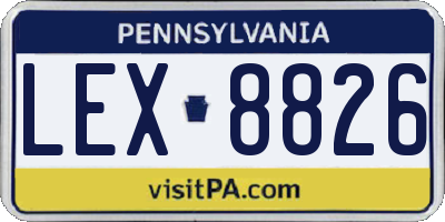 PA license plate LEX8826