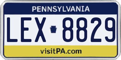 PA license plate LEX8829