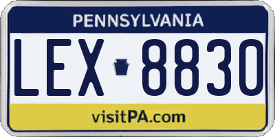 PA license plate LEX8830