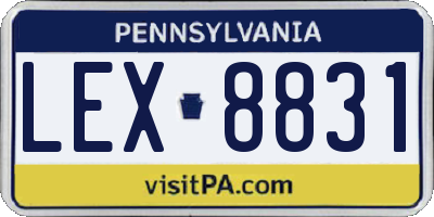 PA license plate LEX8831