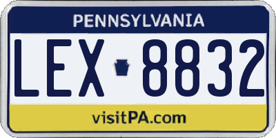 PA license plate LEX8832