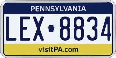 PA license plate LEX8834