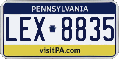 PA license plate LEX8835