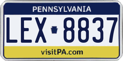 PA license plate LEX8837