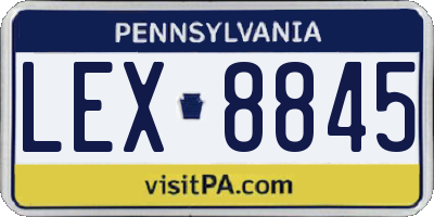 PA license plate LEX8845