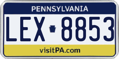 PA license plate LEX8853