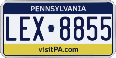 PA license plate LEX8855