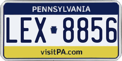 PA license plate LEX8856