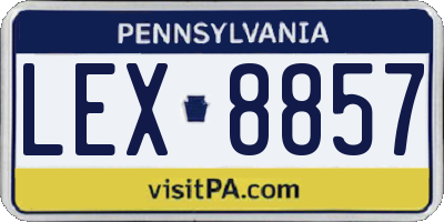 PA license plate LEX8857