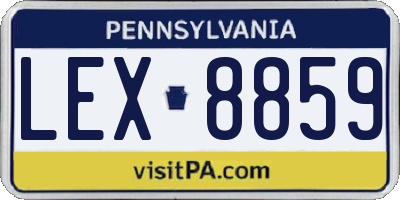 PA license plate LEX8859