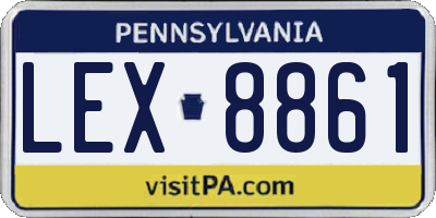 PA license plate LEX8861