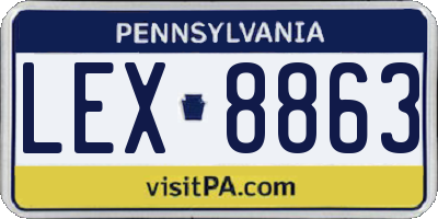PA license plate LEX8863