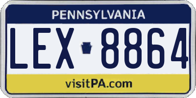 PA license plate LEX8864