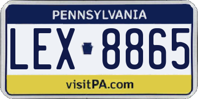 PA license plate LEX8865