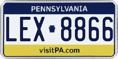 PA license plate LEX8866