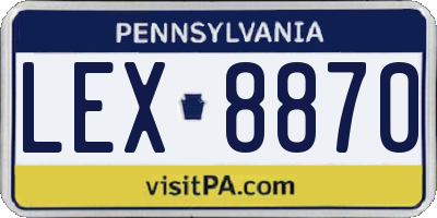PA license plate LEX8870