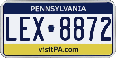 PA license plate LEX8872