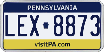 PA license plate LEX8873