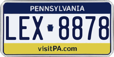 PA license plate LEX8878