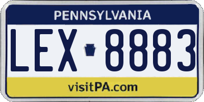 PA license plate LEX8883