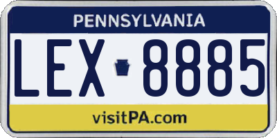 PA license plate LEX8885