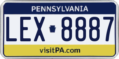 PA license plate LEX8887
