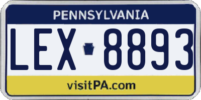 PA license plate LEX8893