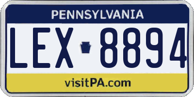 PA license plate LEX8894