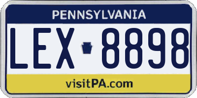 PA license plate LEX8898