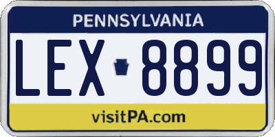 PA license plate LEX8899