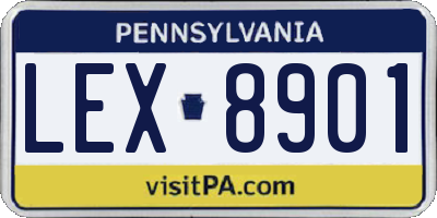 PA license plate LEX8901
