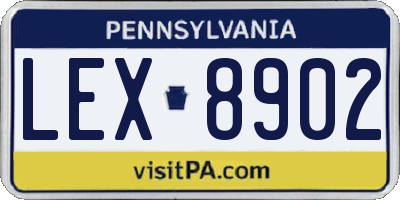 PA license plate LEX8902