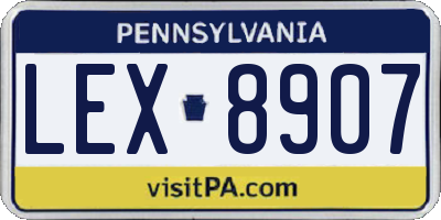 PA license plate LEX8907